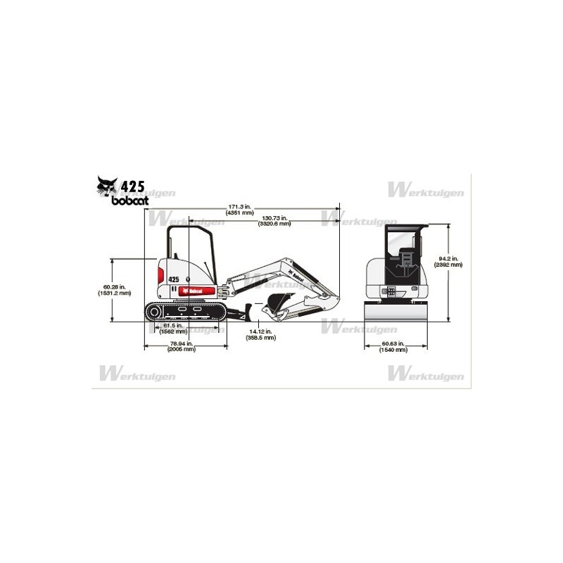 MINIEXCAVADORA 3.000 Kgrs. BOBCAT 425